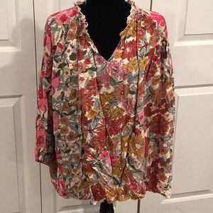 NWT size large dress blouse fall floral colors